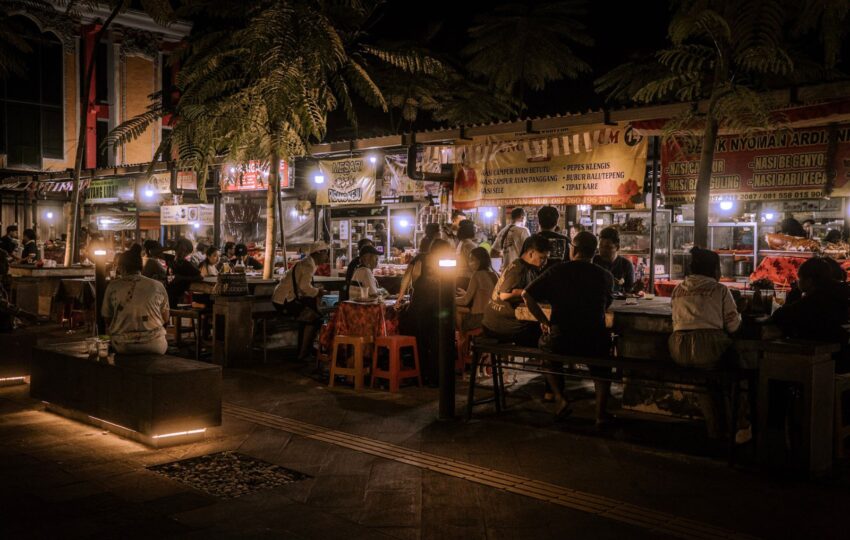 stalls at the night market in gianyar